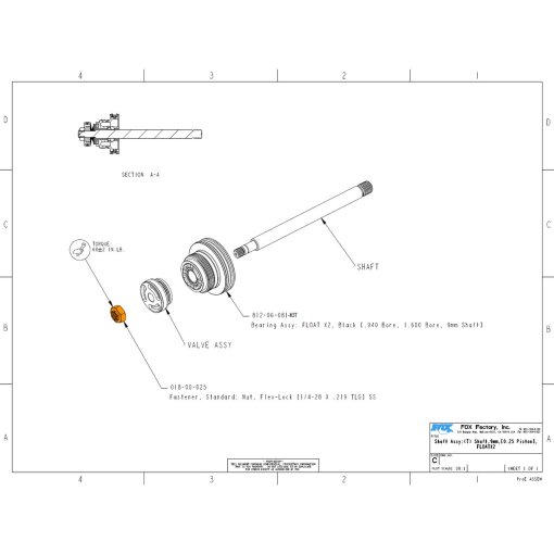 Immagine prodotto da FOX Fastener Nut - Flex-Lock (1/4-28 x .219 TLG) SS - 018-00-025