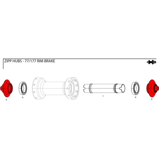 Foto de ZIPP QR End Cap Set for 76/77 Front Hubs for Rim Brakes - 11.1918.047.001