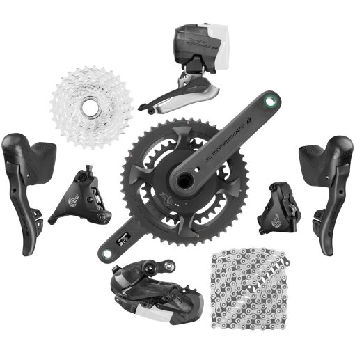 Foto de Campagnolo Grupo Completo - Super Record S WRL Powermeter - 2x12 velocidades - Freno de Disco Hidráulico - Flat Mount