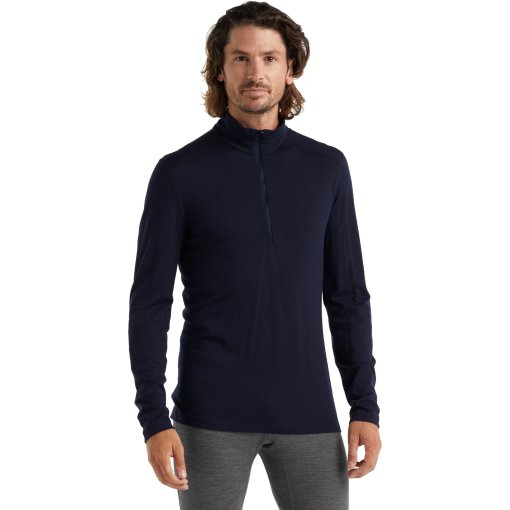 Immagine prodotto da Icebreaker Canottiera a Maniche Lunghe Uomo - Merino 200 Oasis Half Zip - Midnight Navy