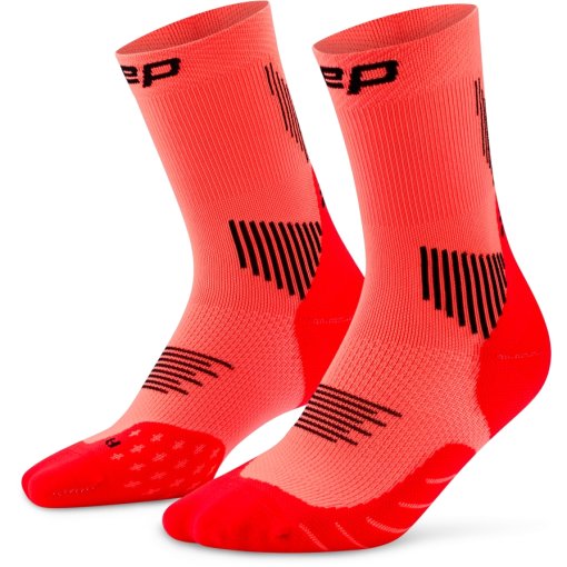 Photo produit de CEP Chaussettes de Compression Homme - Core Run Mid Cut - neon coral