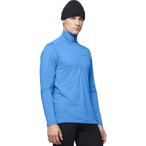 Foto de Norrona falketind equaliserUll Zip Neck Camiseta de manga larga para hombres - Brilliant Blue