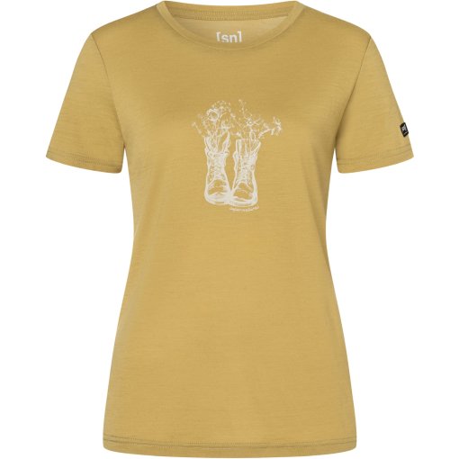 Photo produit de SUPER.NATURAL T-Shirt Femme - Flower Boots - Sahara/White Stone