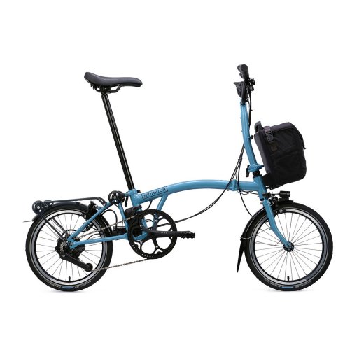 Picture of Brompton Electric C Line - 4-Speed - Mid Bar - Extended Seatpost - Rear Rack - 16&quot; Electric Folding Bike - 2026 - cloud metalic
