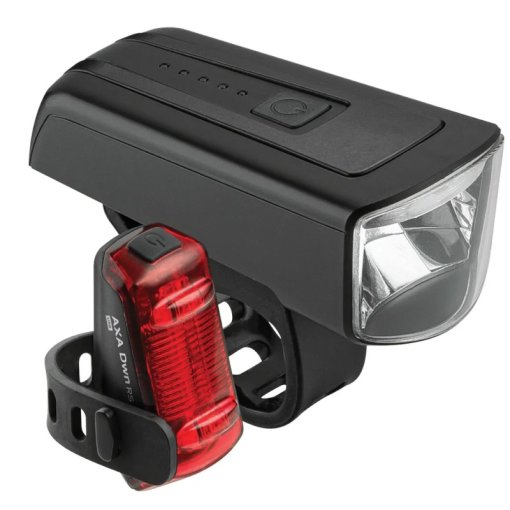 Foto de AXA Luz Bicicleta Delantera - Dwn 100 + Luz Bicicleta Trasera - Dwn Rear Brake Light - negro