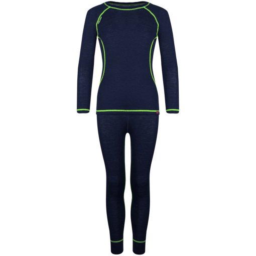 Foto de Trollkids Set de Ropa Interior Niño - Merino Baselayer - Navy/Viper Green
