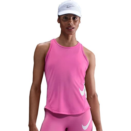 Photo produit de Nike Debardeur Femme - Tempo Swoosh Dri-Fit - playful pink/white HV2791-675
