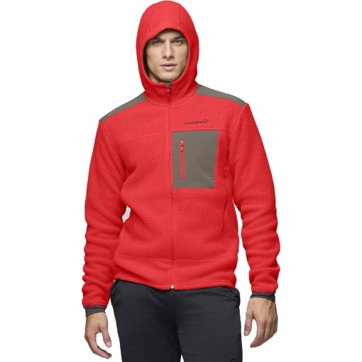 Picture of Norrona trollveggen warm3 Zip Hood Jacket Men - Flame Scarlet