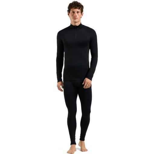 Picture of Odlo Performance Warm Half-Zip Long-Sleeve Base Layer Top Men - black