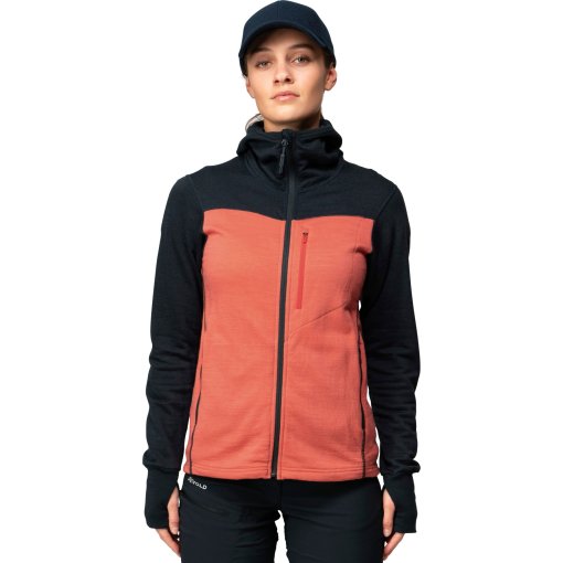 Immagine prodotto da Devold Giacca con Cappuccio Donna - Explorer Merino - 284H Ink/Coral