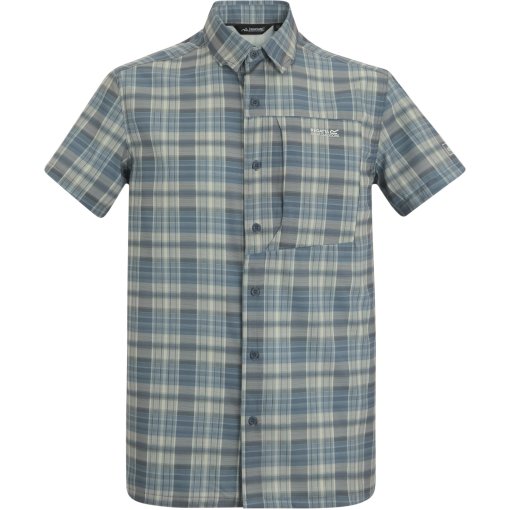 Photo produit de Regatta Chemise Manches Courtes Homme - Anti-Insect Travel Light - China Blue Check YV0