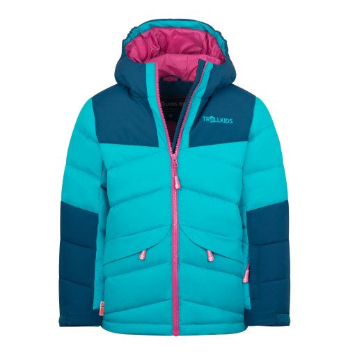 Foto de Trollkids Chaqueta Niña - Narvik PRO - Dark Turquoise/Madeira Blue/Bright Berry