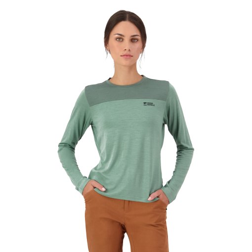 Picture of Mons Royale Diversion Merino Bike Long Sleeve Jersey Women - thyme / cypress