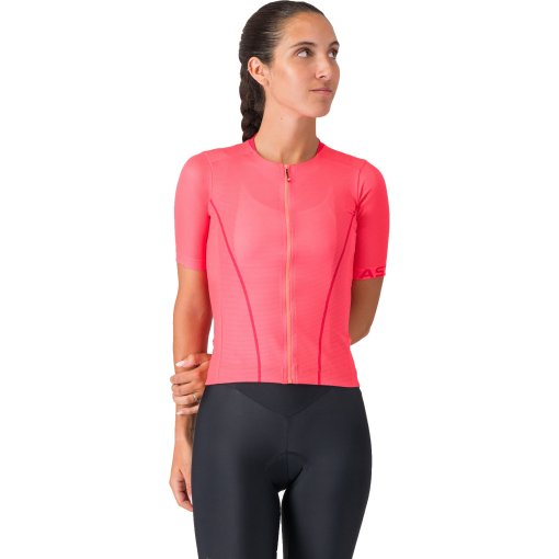 Foto de Castelli Anima Flow Maillot de manga corta Mujer - brilliant pink/hibiscus 288