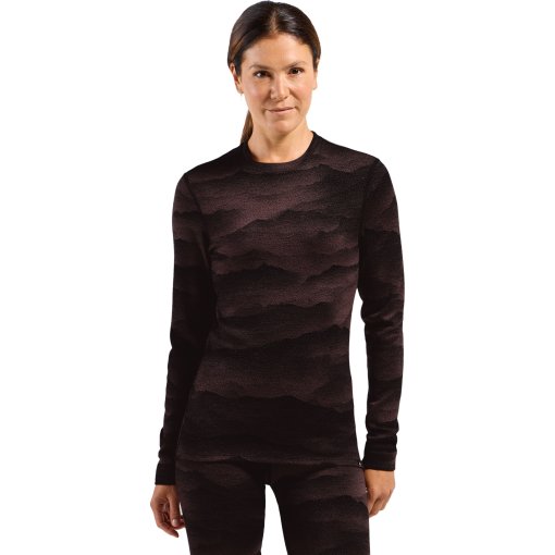 Immagine prodotto da Odlo Maglia Intima Maniche Lunghe Donna - Merino Warm Jacquard Ridgeline - fudge - black