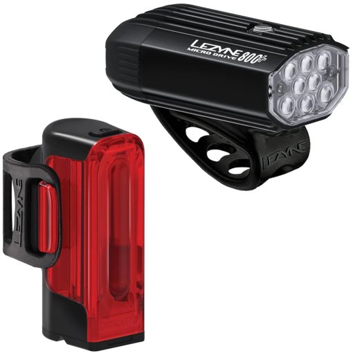 Photo produit de Lezyne Kit Éclairage - Micro Drive 800+ / Strip Drive 300+ - satin black/black
