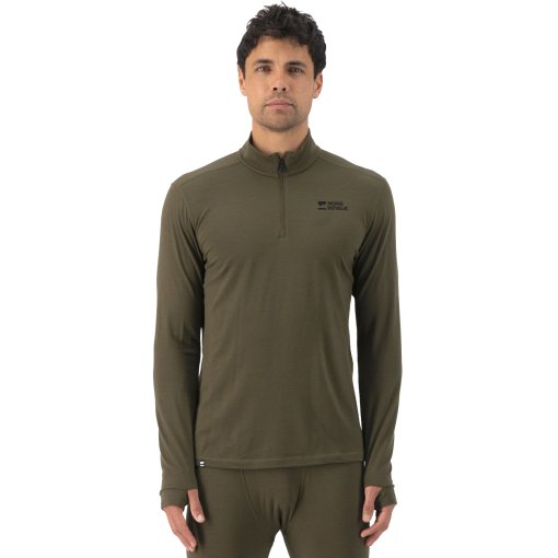 Foto de Mons Royale Camiseta Interior Manga Larga Hombre - Cascade Merino 1/4 Zip - dark olive