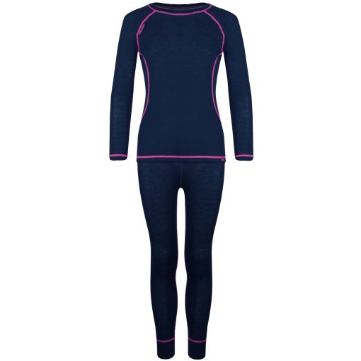 Foto de Trollkids Juego de Ropa Interior Niña - Merino Baselayer - Navy/Magenta