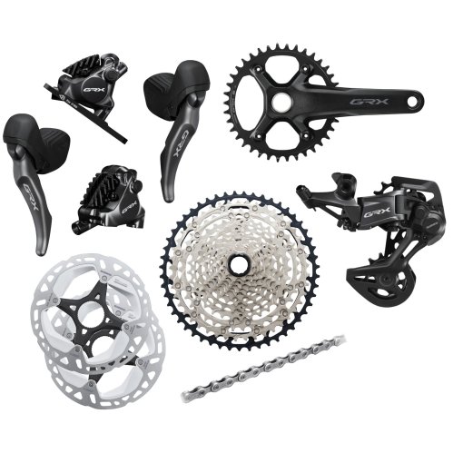 Picture of Shimano GRX 820/610 Groupset - 1x12-speed | CS-HG710 | Flatmount - medium cage | 10-45T | 172.5mm