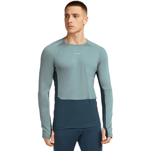 Produktbild von Icebreaker Merino 125 ZoneKnit™ Crewe Thermo-Langarmshirt Herren - Abyss/Blue Ash