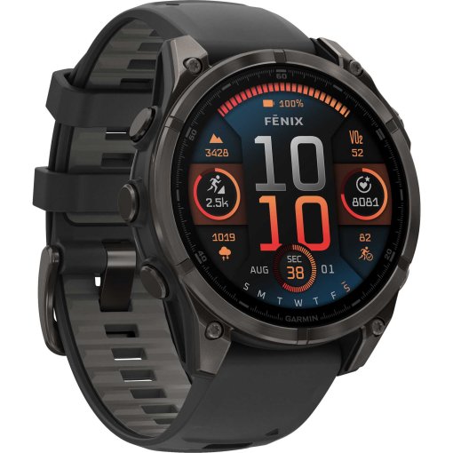 Produktbild von Garmin fenix 8 AMOLED Sapphire GPS Smartwatch - 47mm - Schwarz/Titan Carbongrau DLC
