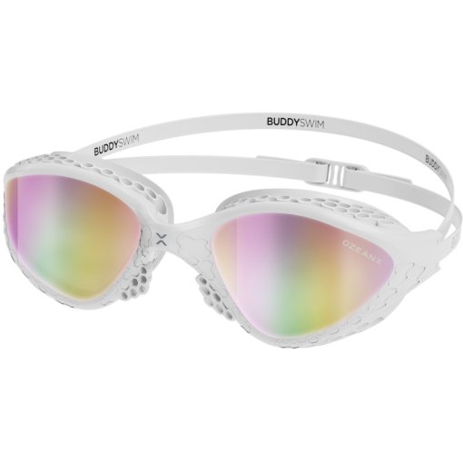 Photo produit de Buddyswim Lunettes de Natation - OzeanX - white/iridium mirror