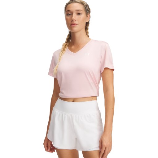 Foto de Under Armour Camiseta de Manga Corta Mujer - UA Tech™ Twist V-Neck - Prime Pink/White