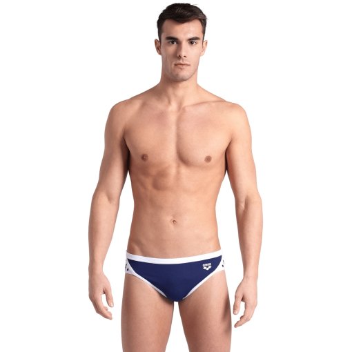 Foto de arena Bañador Slip Hombre - Performance Icons Solid - Navy/White