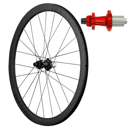 Produktbild von Hope RD40 Pro 5 Straight Pull Hinterrad - 28&quot; | Carbon | Clincher | 24-Loch | Centerlock - 12x142mm - HG | rot