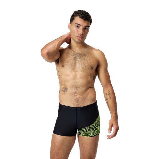 Produktbild von Speedo Medley Logo Aquashort Herren - black/hyper yellow