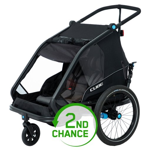 Kuva tuotteesta CUBE Double CMPT Kids Bike Trailer - musta - B-Lattu