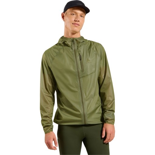 Produktbild von Odlo Zeroweight Dual Dry Performance Knit Wasserdichte Laufjacke Herren - guacamole