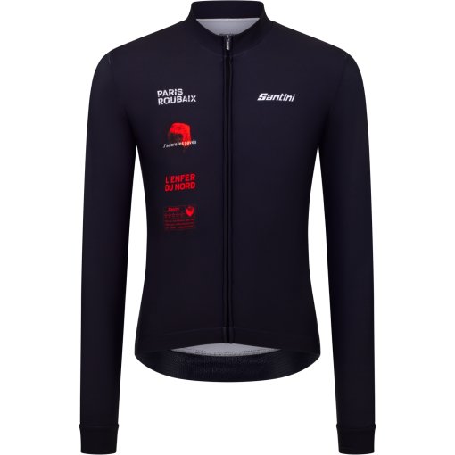 Foto de Santini Paris-Roubaix Maillot de manga larga para hombre RE218675CPAVES - black NE