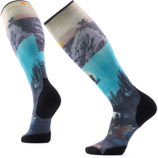 Produktbild von SmartWool Targeted Cushion Winter Phase Print OTC Skisocken - R13 purple dawn