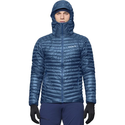 Foto de Norrona trollveggen down800 Super Light Chaqueta plumífera con capucha para hombre - Dark Blue