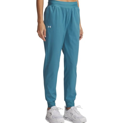 Productfoto van Under Armour UA Rival High-Rise Woven Broek Dames - Boundless Blue/Black