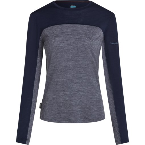 Produktbild von Icebreaker Merino 125 Cool-Lite™ Sphere Langarmshirt Colour Block Damen - Midnight Navy Hthr/Midnight Navy