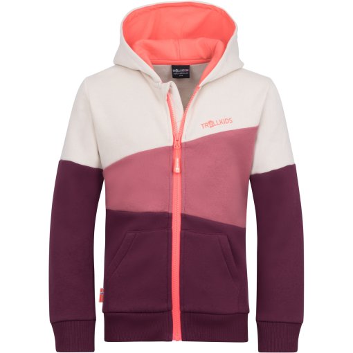 Bild von Trollkids Alesund Sweatjacke Kinder - Deep Ruby/Frozen Berry/Sandstone