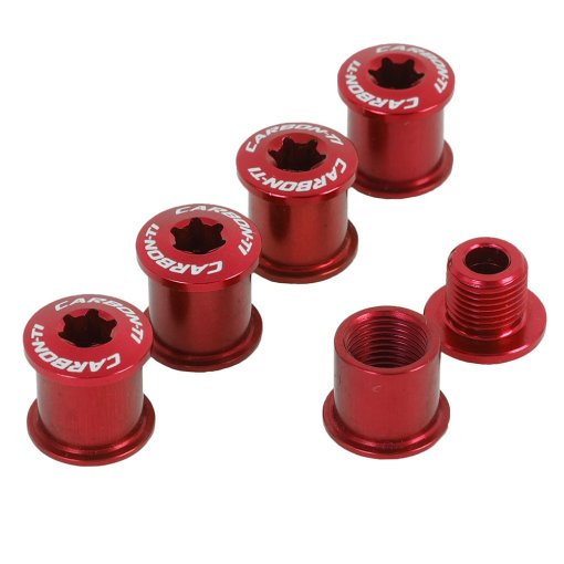 Produktbild von Carbon-Ti X-Fix BCD 107 2X Kettenblattschrauben Set - rot