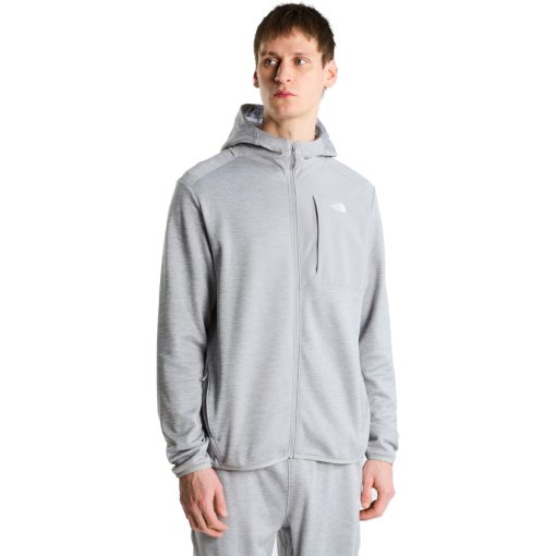 Image of The North Face TNF Performance Fleece Full Zip Hoodie Men - TNF Pale Grey Heather
