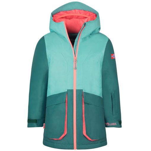 Foto de Trollkids Chaqueta Esquí Niña - Kongsberg - Dusty Teal/Midnight Petrol/Coral Pink