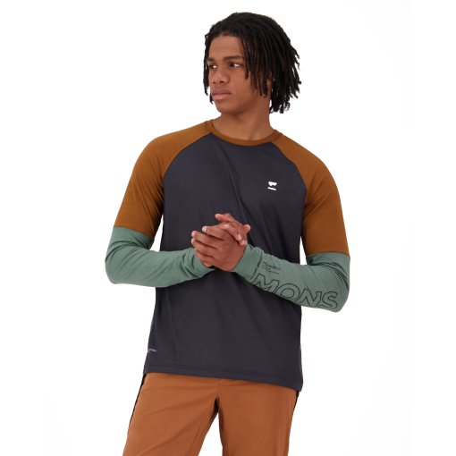 Produktbild von Mons Royale Tarn Merino Wind Fahrradtrikot Herren - cypress / caramel / black