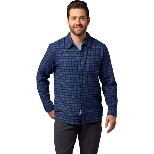 Picture of Marmot Rush Creek Lightweight Flannel Long Sleeve Men - blue currant plaid