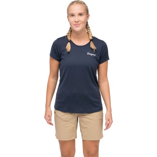 Foto de Bergans Camiseta Mujer - Rabot Emblem Wool - navy blue