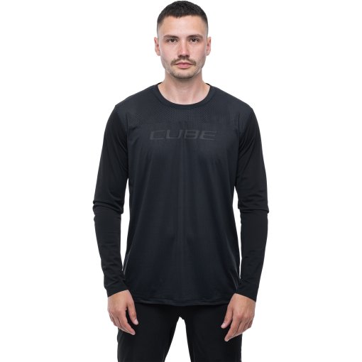 Foto de CUBE Maillot de Manga Larga Hombre - MTB PRO Round Neck - negro