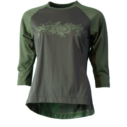 Photo produit de Zimtstern Maillot de VTT 3/4 Femme - PureFlowz - forest night/bronze green