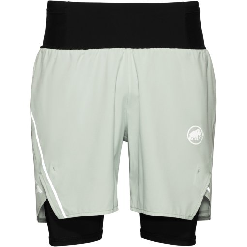 Foto de Mammut Pantalones Cortos Trail Running 2 en 1 Hombre - Aenergy - silver sage-negro