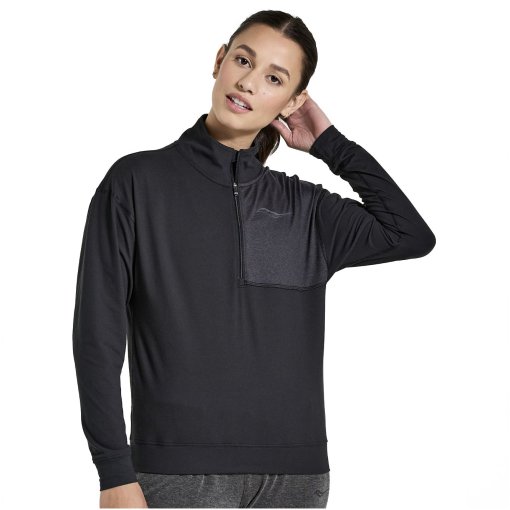 Immagine prodotto da Saucony Maglia a Maniche Lunghe Donna - Sunday 1/4 Zip - nero