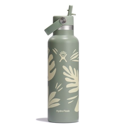 Foto de Hydro Flask 21oz Botella Térmica Standard Mouth + Flex Straw Tapa - 621ml - Botanical Bliss Agave