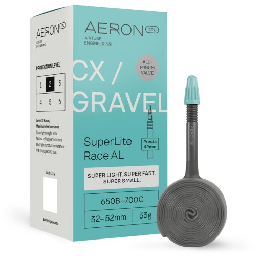 Produktbild von Aeron SuperLite Race AL CX/Gravel Schlauch - 27.5/28&quot; | 32-52mm - SV - 42mm